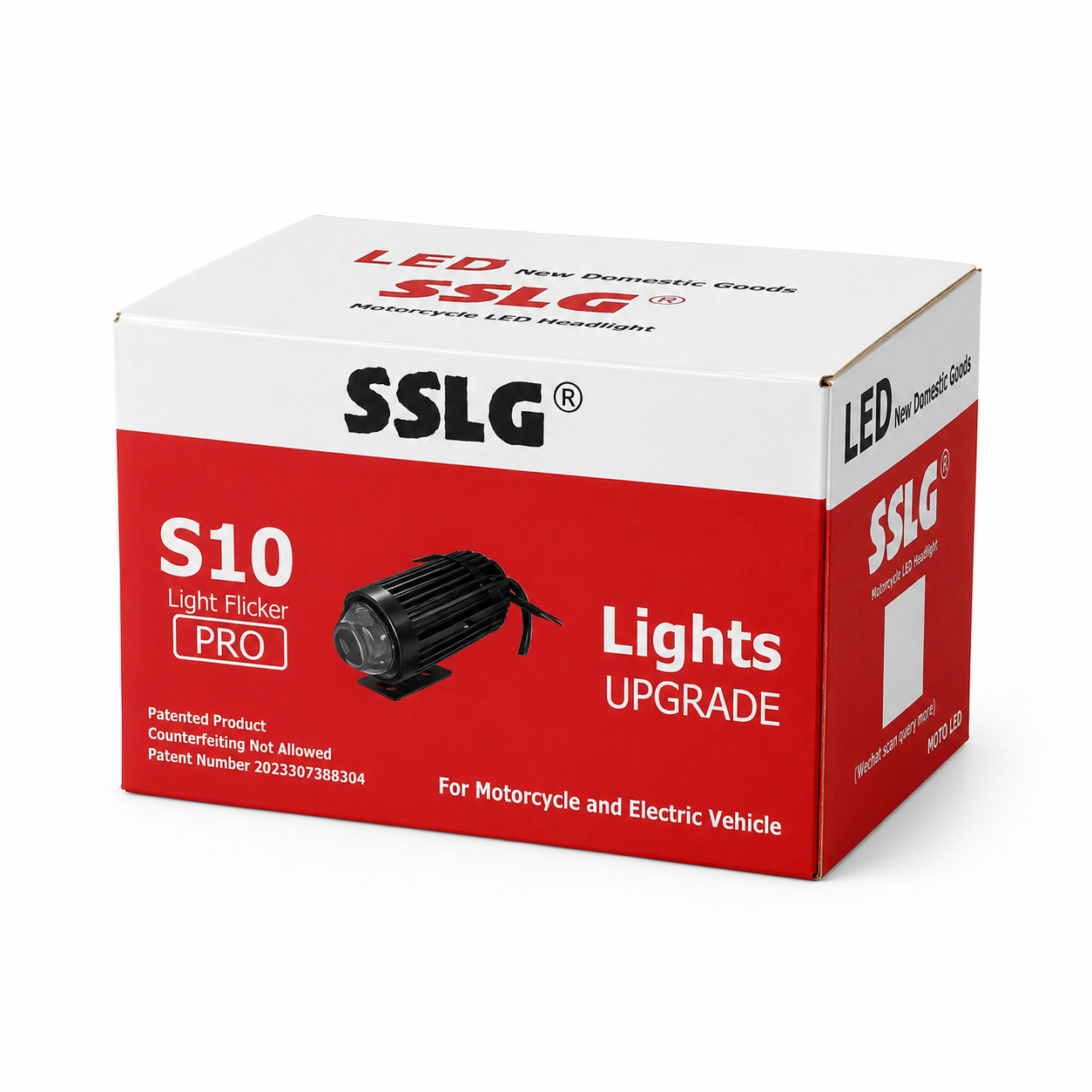 چراغ کمکی LED موتور سیکلت SSLG مدل S10 Light Flicker Pro سفید، زرد و فلاشر